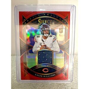 Caleb Williams RC Chicago Bears 2024 Select Rookie Swatches Jersey Card Red Priz